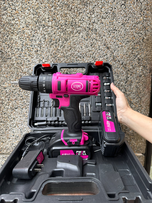 Taladro fucsia 48 voltios 1 bateria